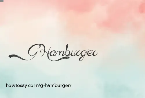 G Hamburger