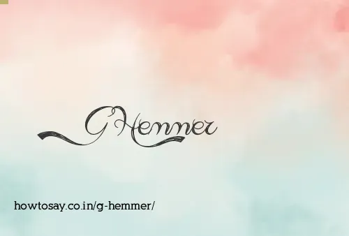 G Hemmer