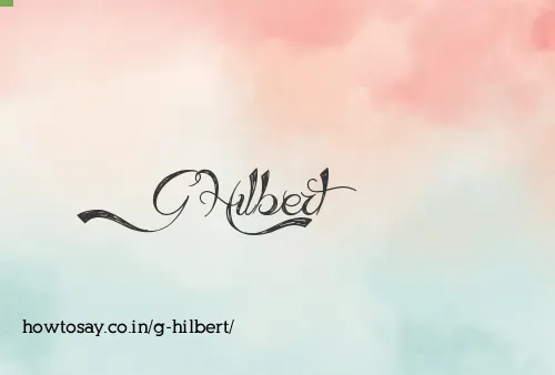 G Hilbert