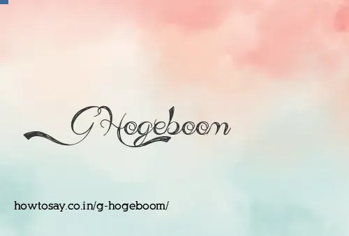 G Hogeboom