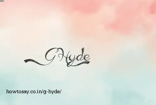 G Hyde