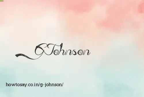 G Johnson