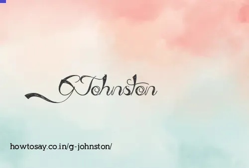 G Johnston
