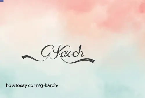 G Karch