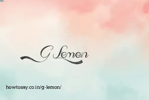 G Lemon