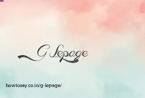 G Lepage