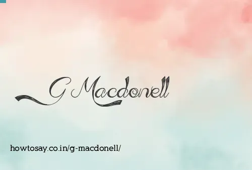 G Macdonell