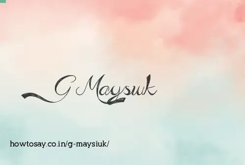 G Maysiuk