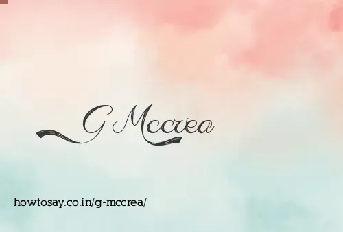 G Mccrea