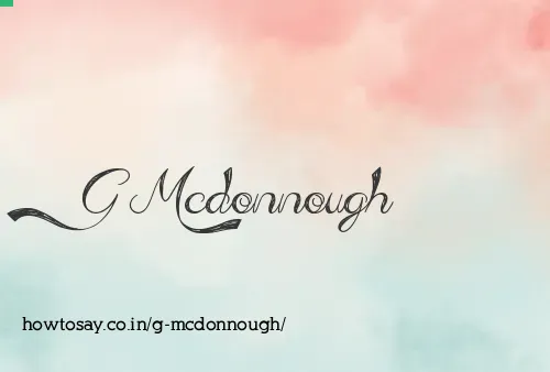 G Mcdonnough