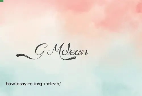 G Mclean