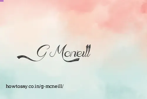 G Mcneill