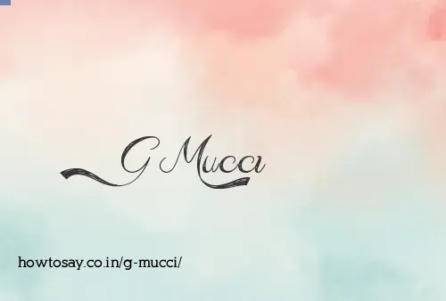G Mucci