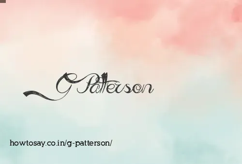 G Patterson