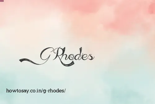 G Rhodes