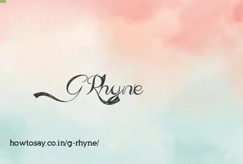 G Rhyne