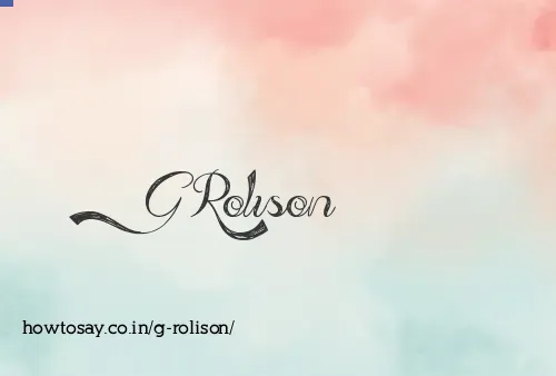 G Rolison