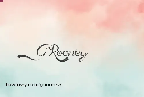 G Rooney