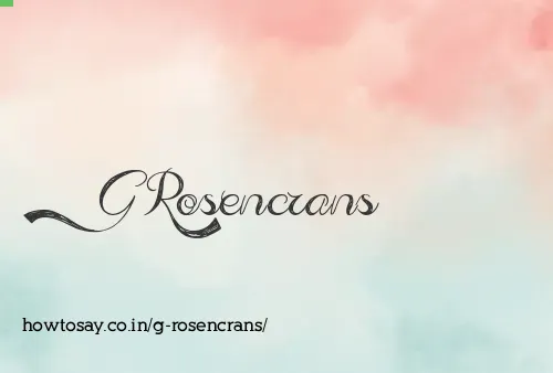 G Rosencrans