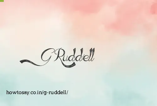 G Ruddell