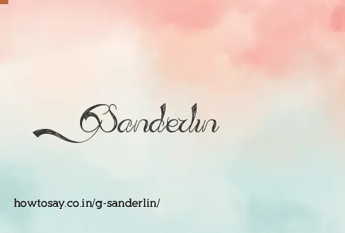 G Sanderlin