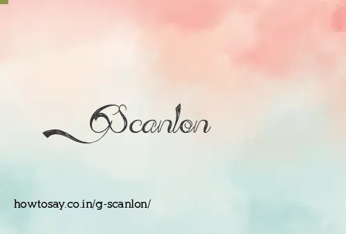 G Scanlon