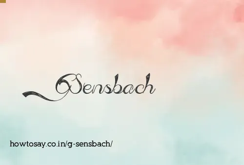 G Sensbach