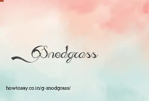 G Snodgrass