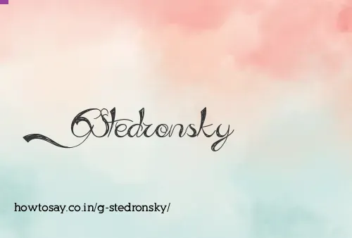 G Stedronsky