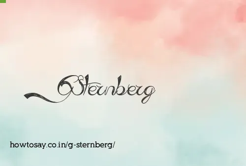 G Sternberg