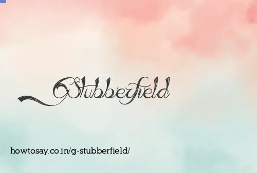 G Stubberfield