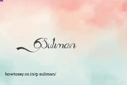 G Suliman