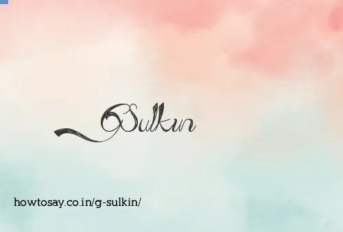 G Sulkin
