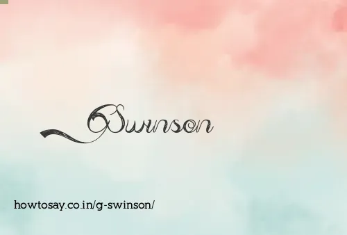 G Swinson