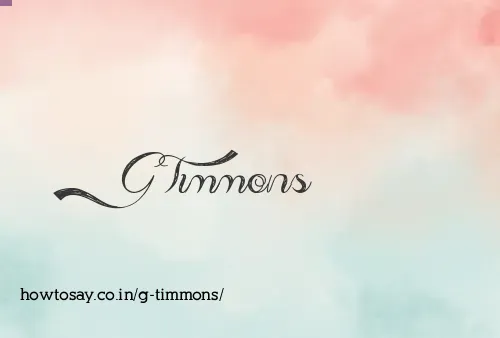 G Timmons