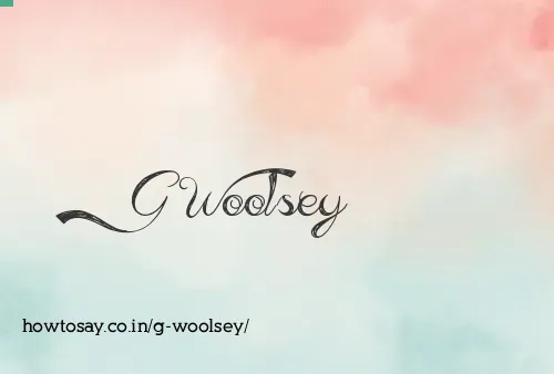 G Woolsey