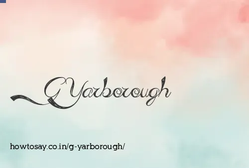 G Yarborough