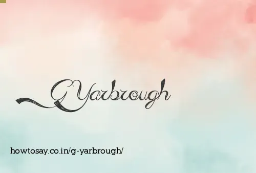 G Yarbrough