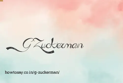 G Zuckerman