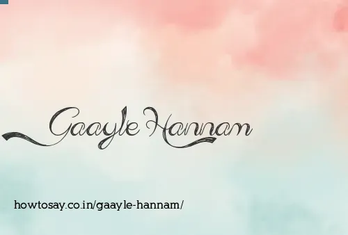 Gaayle Hannam