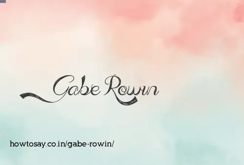 Gabe Rowin