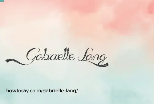 Gabrielle Lang