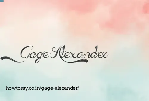 Gage Alexander