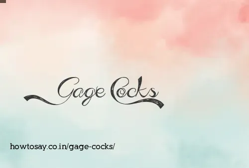 Gage Cocks