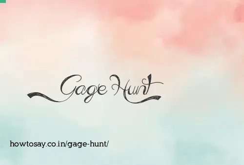 Gage Hunt