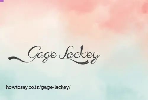 Gage Lackey