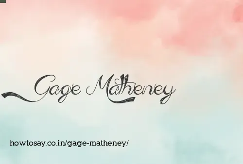 Gage Matheney