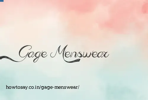 Gage Menswear