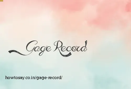 Gage Record