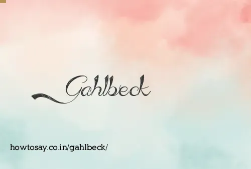 Gahlbeck